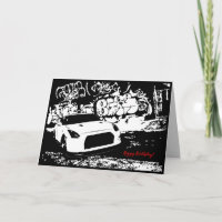 Skyline GTR mit Graffiti Car Geburtstagskarte