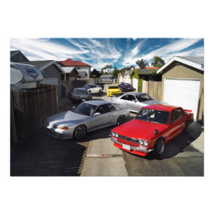 Skyline Hakosuka Nissan GT-Rs R32 R33 R34 R35 Fotodruck