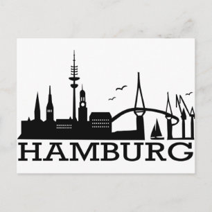 Skyline Hamburg Postkarte