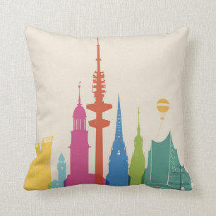 Skyline Hamburgs Deutschland Kissen
