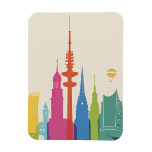 Skyline Hamburgs Deutschland Magnet