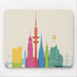 Skyline Hamburgs Deutschland Mousepad