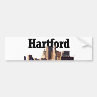 Skyline Hartfords CT mit "Hartford" im Himmel Autoaufkleber