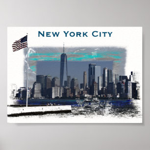 Skyline-Illustration in New York Poster