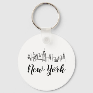 Skyline-Illustration in New York Schlüsselanhänger