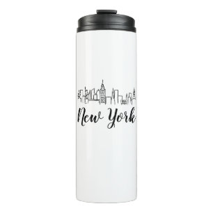 Skyline-Illustration in New York Thermosbecher