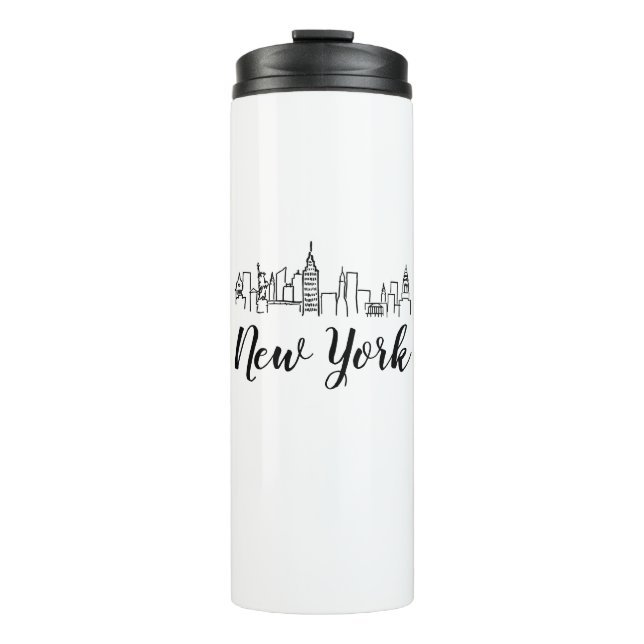 Skyline-Illustration in New York Thermosbecher (Vorderseite)