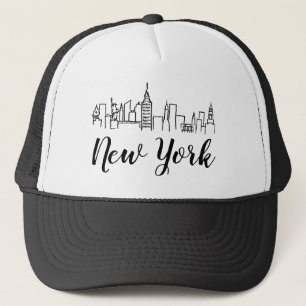 Skyline-Illustration in New York Truckerkappe