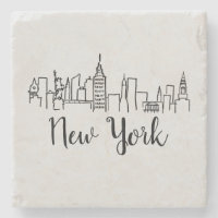 Skyline Illustration Untersetzer von New York City