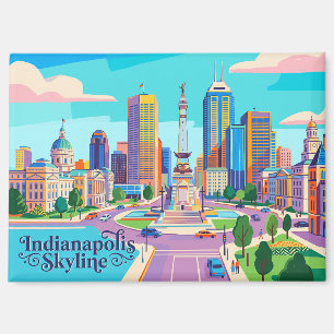 Skyline, Indianapolis, Indiana, USA Magnet
