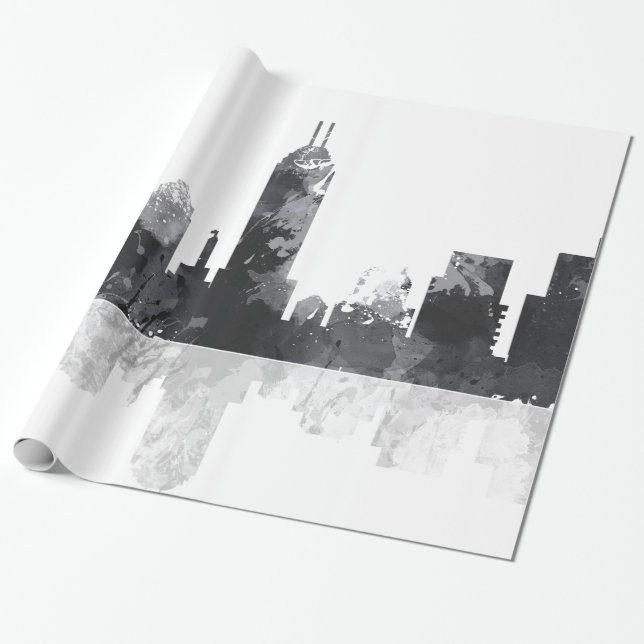 SKYLINE INDIANAS, INDIANAPOLIS GESCHENKPAPIER (Ungerollt)