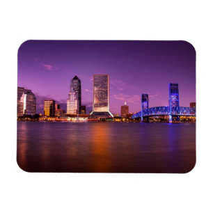 Skyline Jacksonvilles Florida nachts Magnet