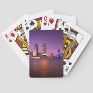 Skyline Jacksonvilles Florida nachts Spielkarten