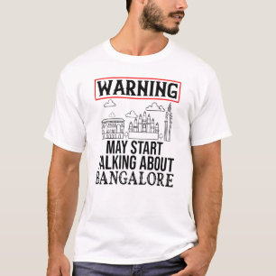 Skyline Karte Bangalore India City Travel 15 T-Shirt