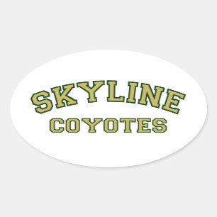 Skyline-Kojoten Ovaler Aufkleber