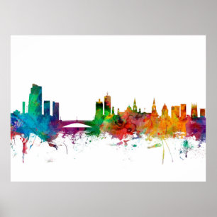 Skyline Leeds England Poster