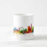 Skyline Londons England Kaffeetasse<br><div class="desc">Aquarellkunstdruck der Skyline der Stadt von London,  England</div>