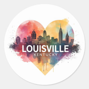 Skyline Louisville Kentucky USA Runder Aufkleber