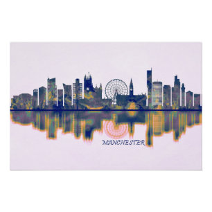 Skyline Manchester England Poster