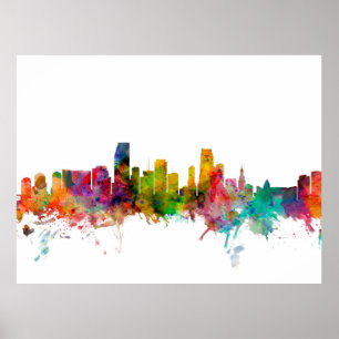 Skyline Miamis Florida Poster