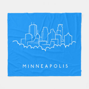 Skyline Minneapolis, Minnesota Fleecedecke