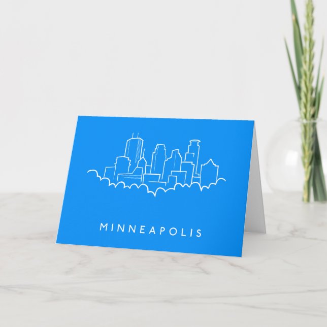 Skyline Minneapolis, Minnesota Karte (Vorderseite)