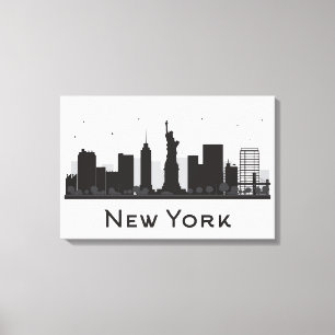 Skyline New York City   Schwarzweiss Leinwanddruck