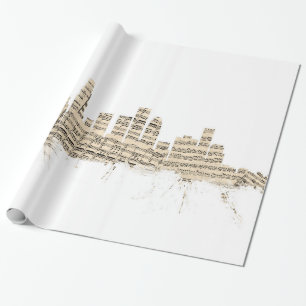 Skyline-Noten Citysca Los Angeless Kalifornien Geschenkpapier