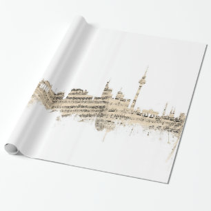 Skyline-Notenen-Stadtbild Berlins Deutschland Geschenkpapier