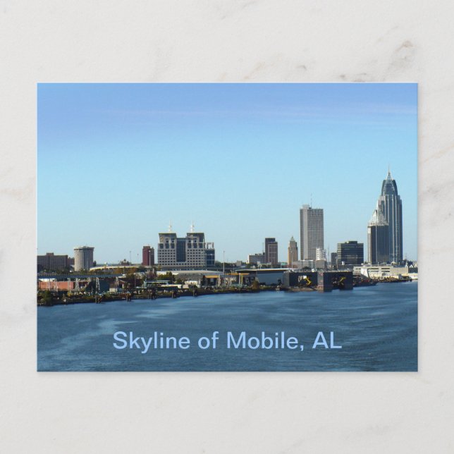 Skyline of Mobile, AL Postkarte (Vorderseite)