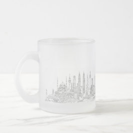 Skyline of the World (Schwarz + Weiß) Mattglastasse