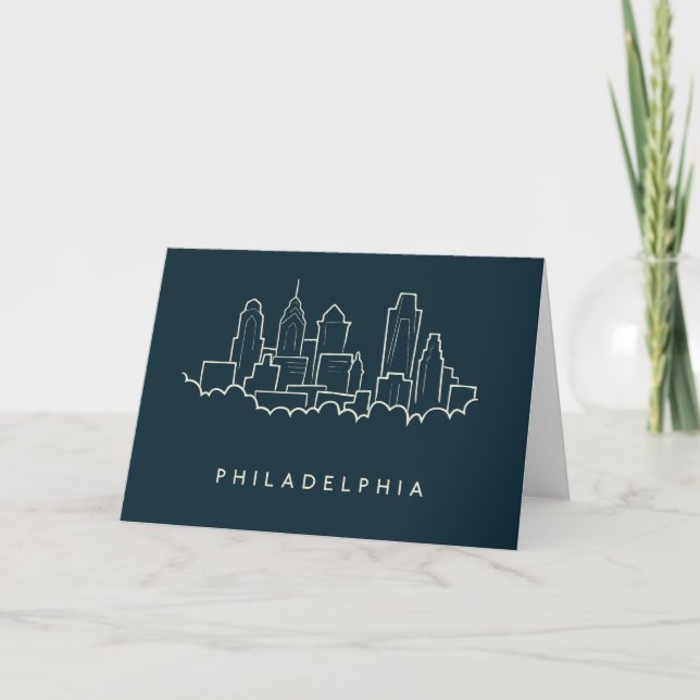 Skyline Philadelphias Pennsylvania Karte (Vorderseite)