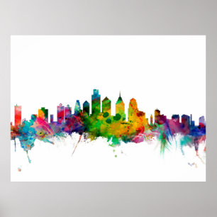 Skyline Philadelphias Pennsylvania Poster