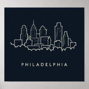 Skyline Philadelphias Pennsylvania Poster