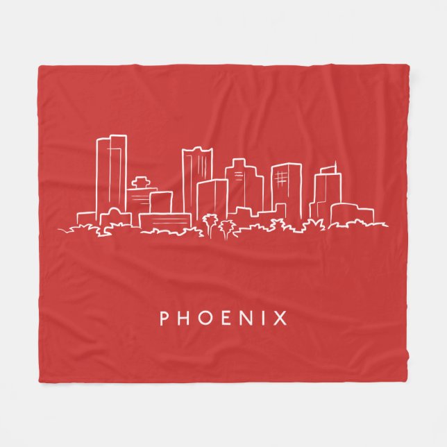 Skyline Phoenix Arizona Fleecedecke (Vorderseite (Horizontal))