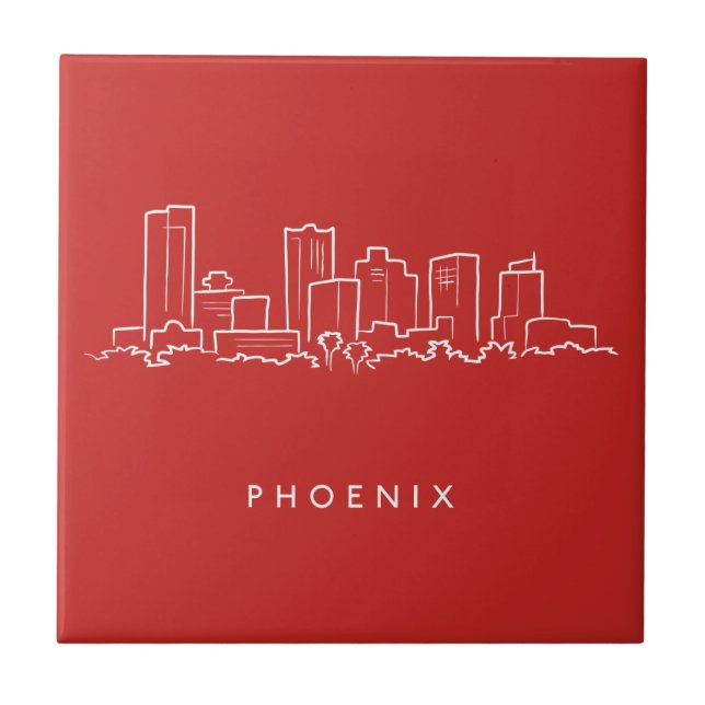 Skyline Phoenix Arizona Fliese (Vorderseite)