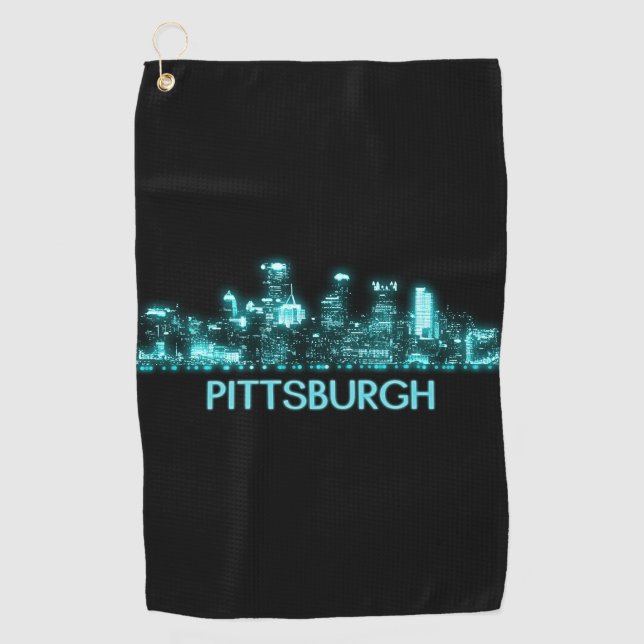 Skyline Pittsburgh Golfhandtuch (Vorderseite)