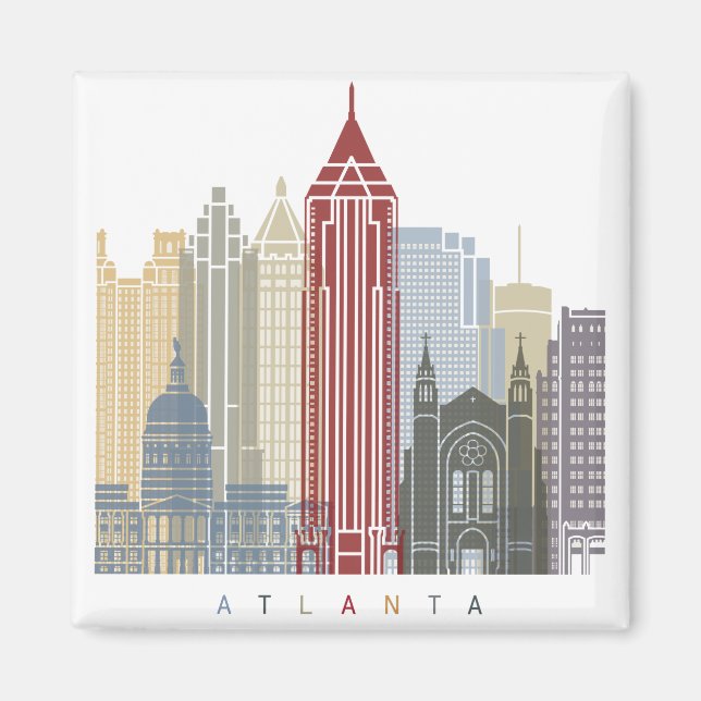 Skyline-Plakat Atlanta Magnet (Vorne)