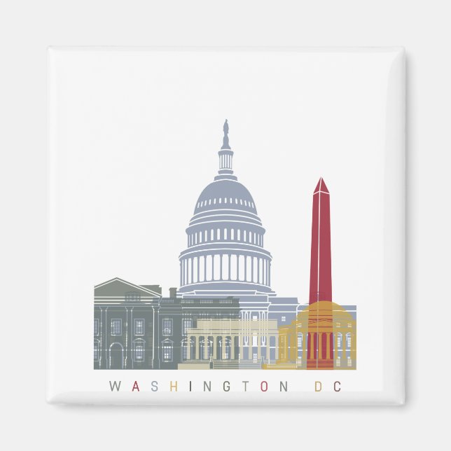 Skyline-Plakat der Washington DC Magnet (Vorne)