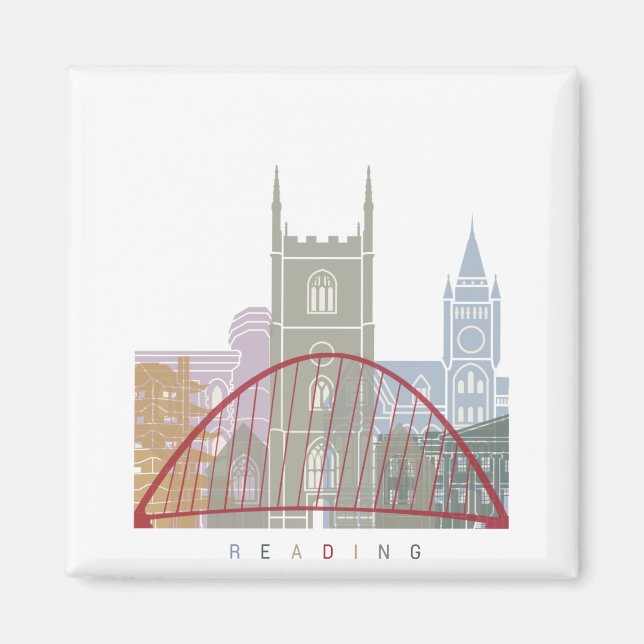 Skyline-Poster lesen Magnet (Vorne)