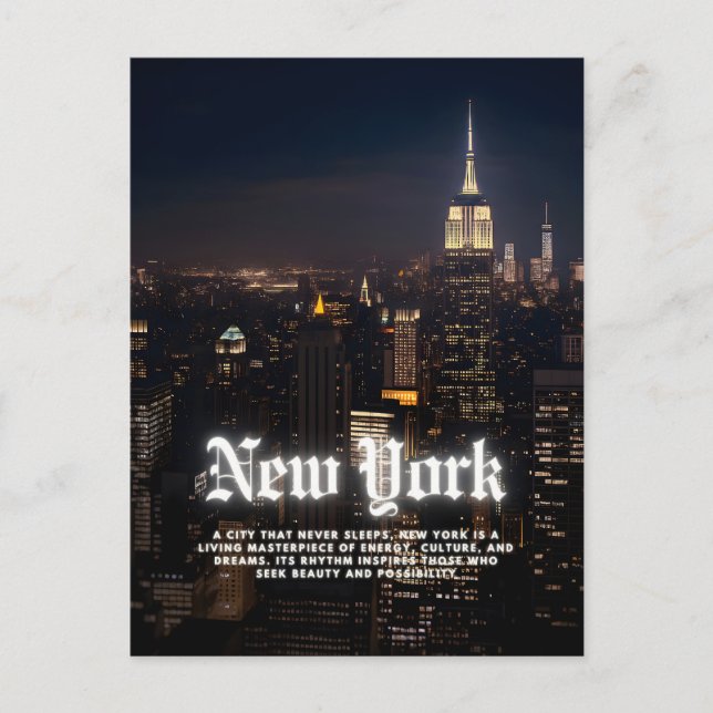 Skyline-Poster-Vorlage in New York Postkarte (Vorderseite)