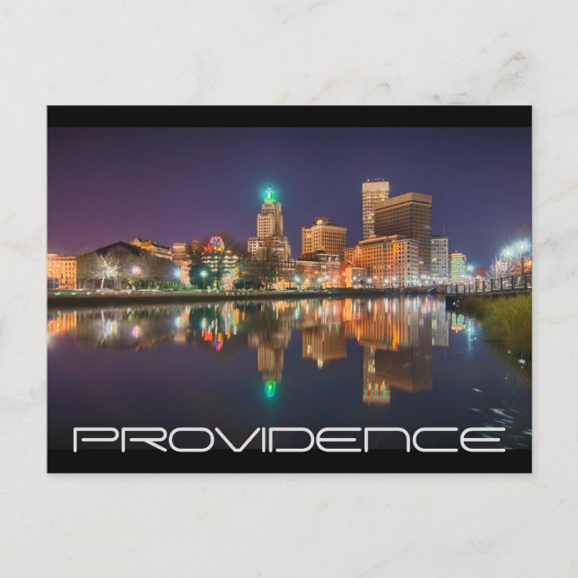 Skyline Providence Rhode Island Postkarte (Vorderseite)