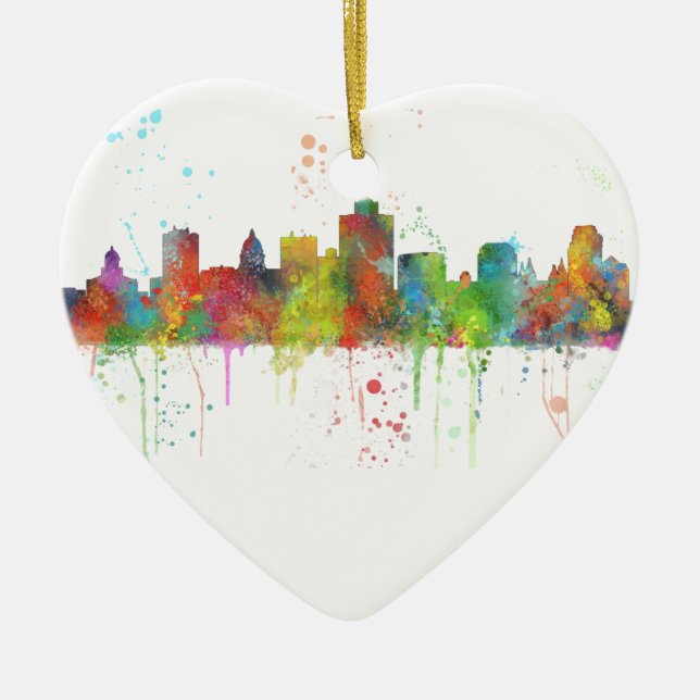 SKYLINE SALT LAKE CITYS, UTAH KERAMIKORNAMENT (Vorne)