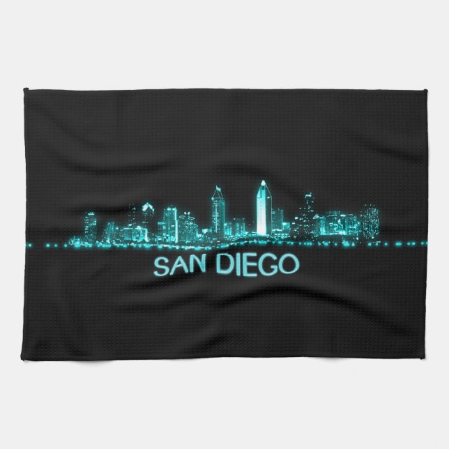 Skyline San Diego Geschirrtuch (Horizontal)