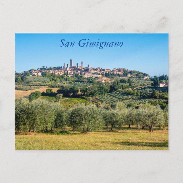 Skyline San Gimignano, Toskana, Italien Postkarte (Vorderseite)