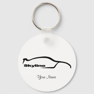 Skyline-schwarzes Silhouette-Logo Schlüsselanhänger