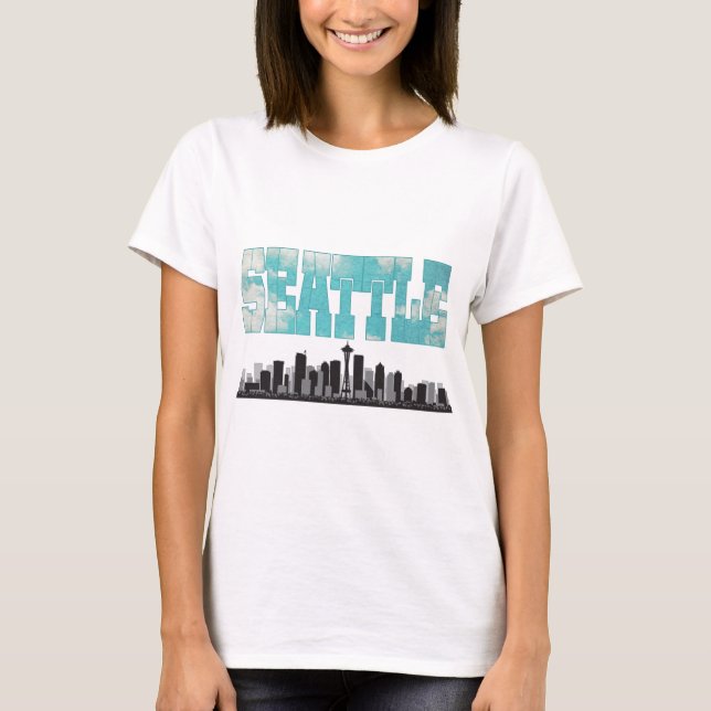 Skyline Seattles Washington T-Shirt (Vorderseite)
