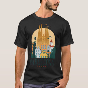 Skyline Shirt Design Barcelona Spanien