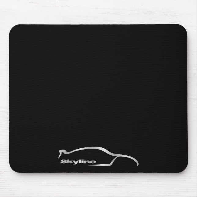 Skyline-silberne Silhouette-Mausunterlage Mousepad (Vorne)