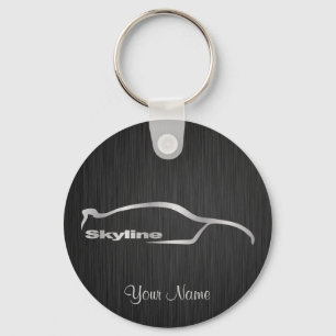 Skyline-silberne Silhouette mit elegantem Schlüsselanhänger